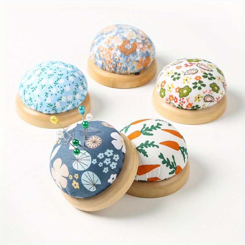 Sewing Pin Cushion - Charming Wood-Base Pin Cushion for Sewing,