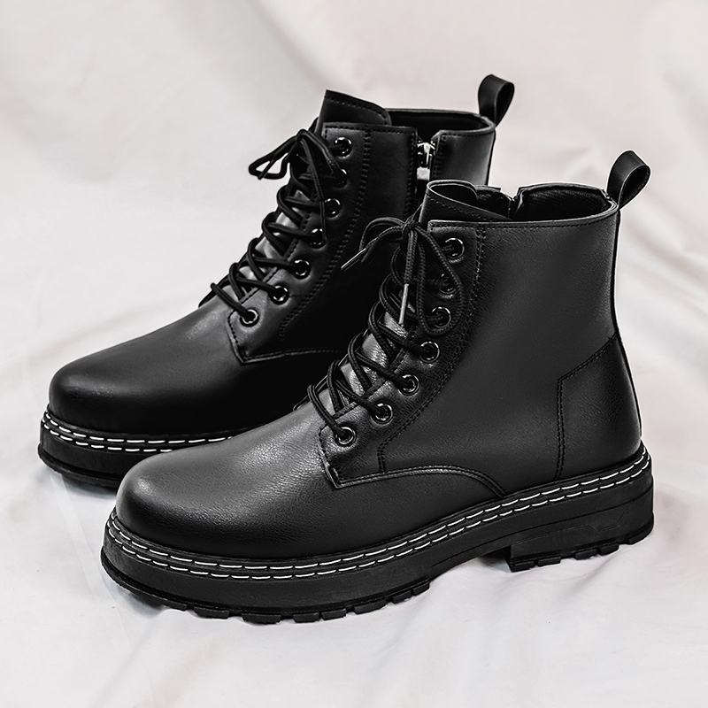 Sewing Cloth - Men's 4-Season Black Patent Leather Motorcycle