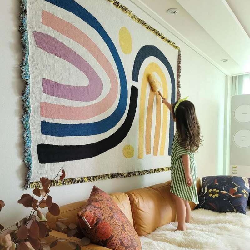 Century Textile & Sewing Supply Saskatoon Sk - Textile City Abstract Rainbow Throw Blanket