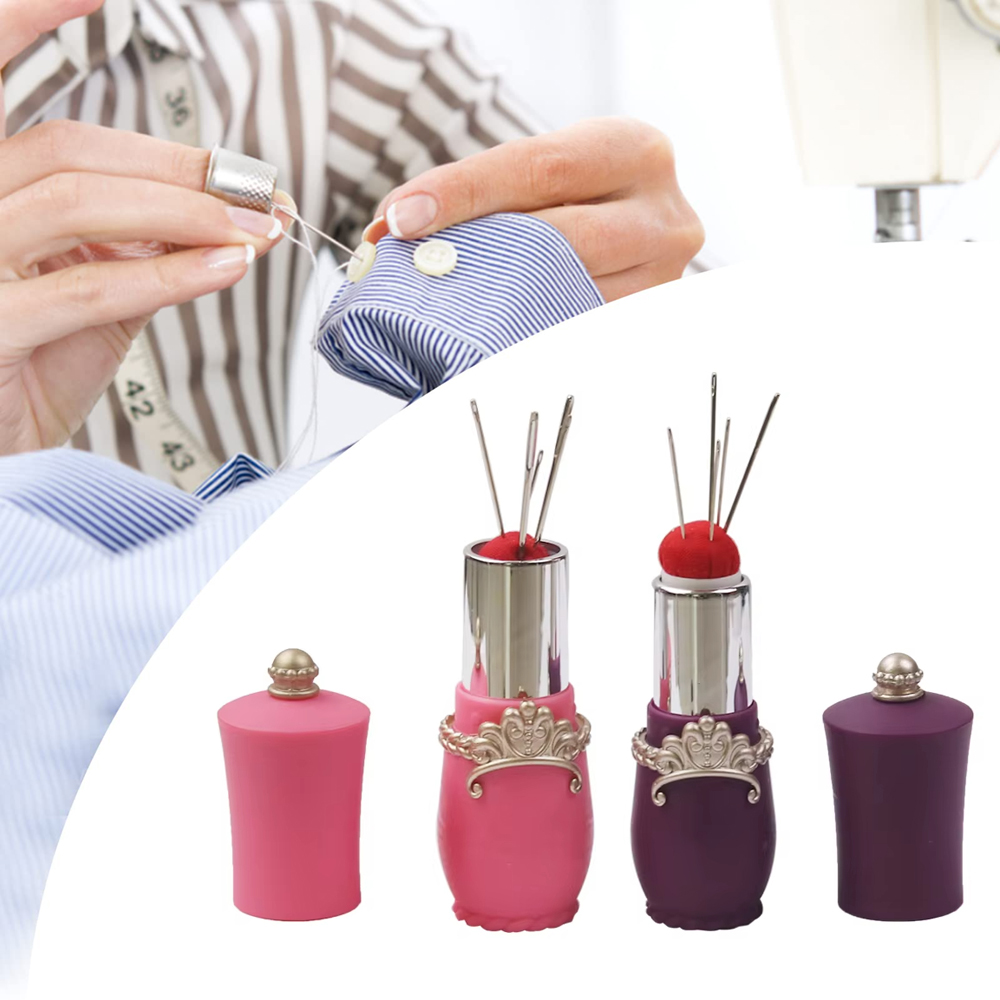 Sewing Pin Cushion - Lipstick Pin Cushion Sewing Needle Case