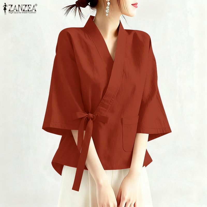 Sewing V - 2026 ZANZEA Summer Cross V Neck