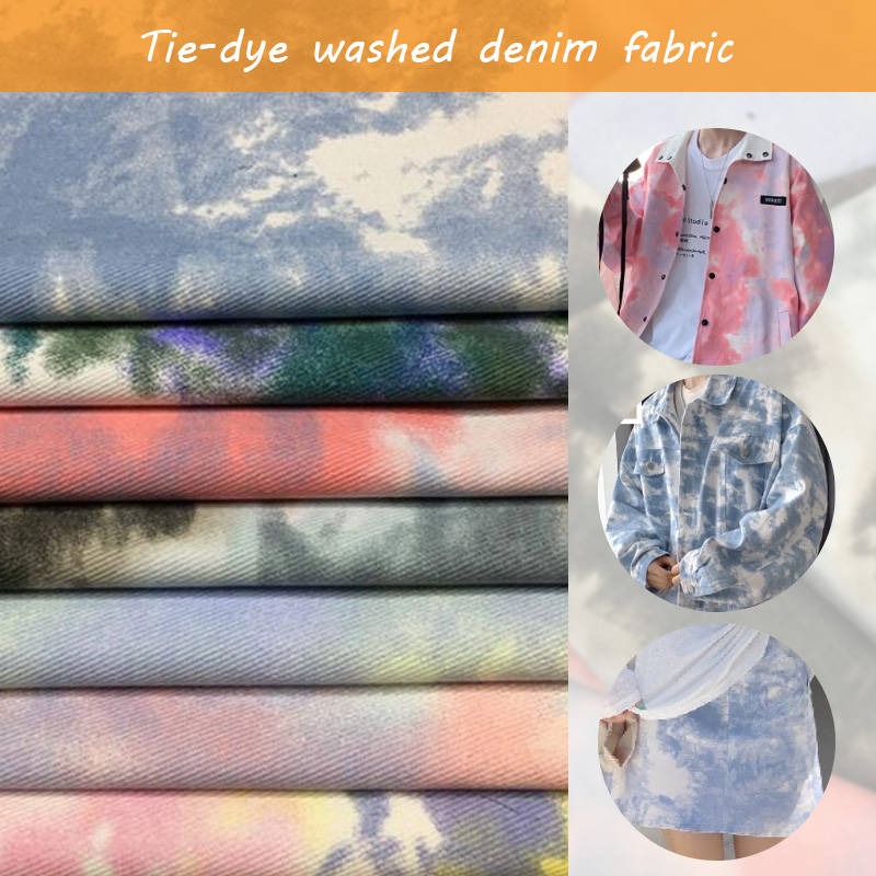 Sewing Tie Dye - 100*150cm Color Tie Dye Washed Denim