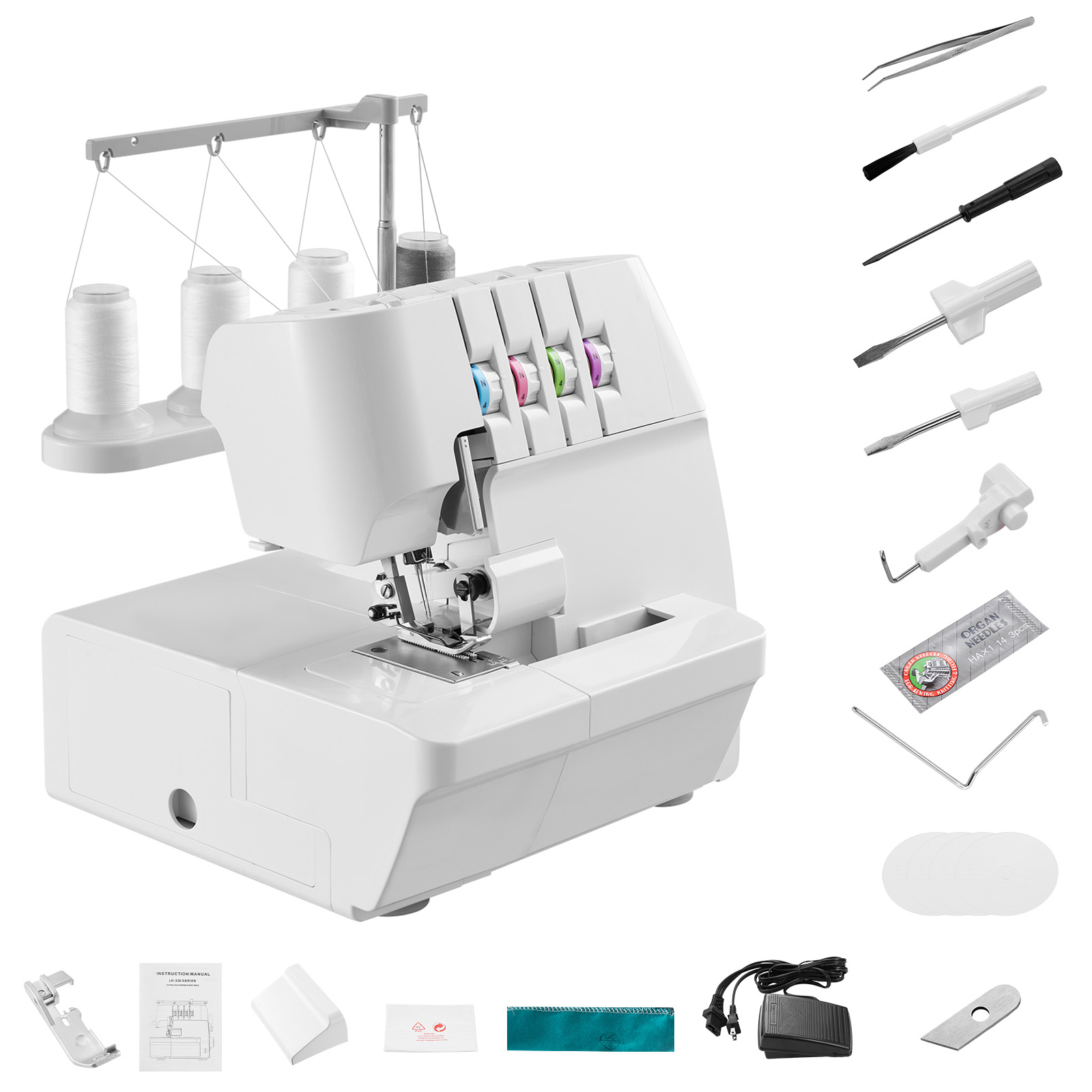 Sewing Machine Yarn - SucceBuy Serger Overlock Sewing Machine 1250