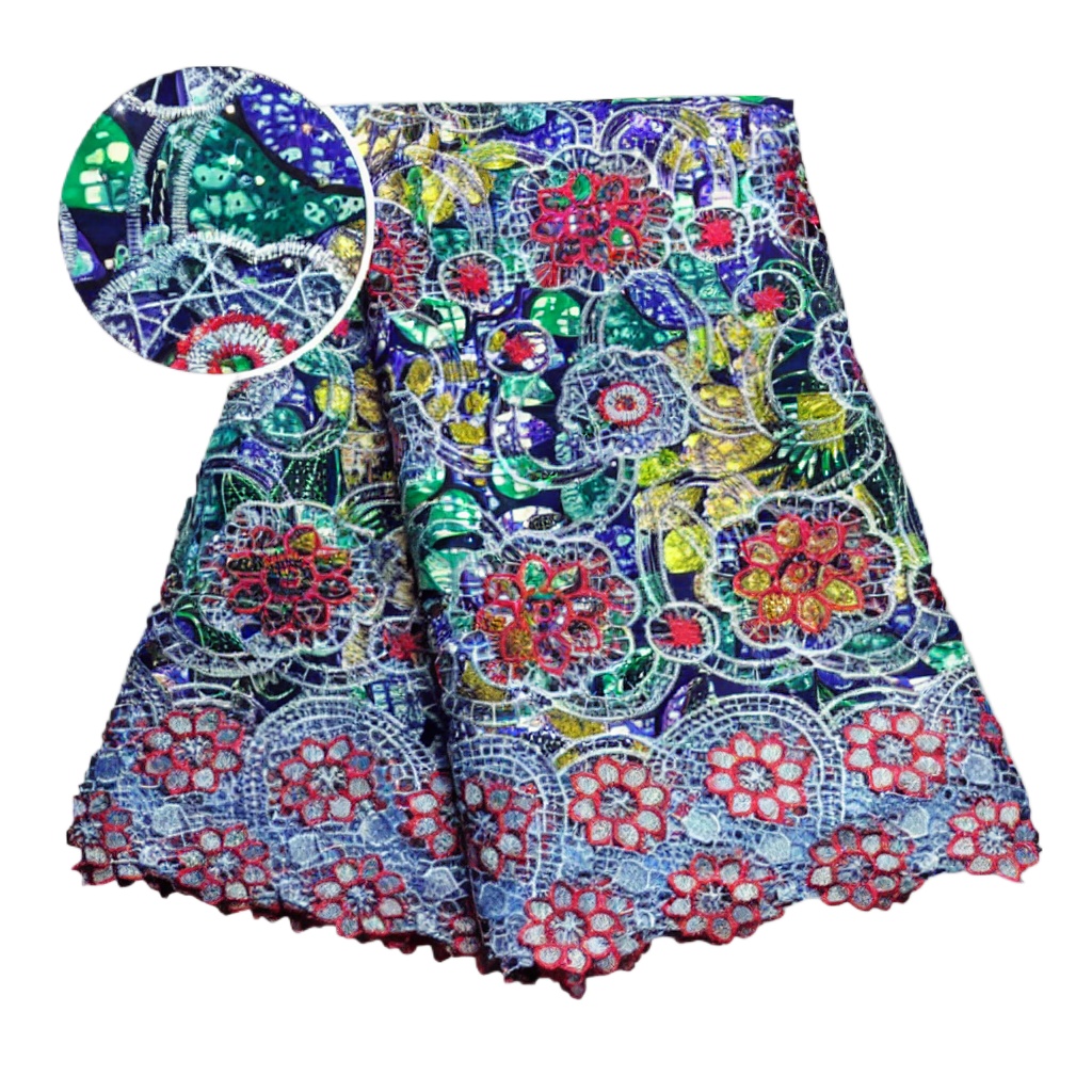 Sewing Batik - 100% Cotton African Glitter Wax Lace