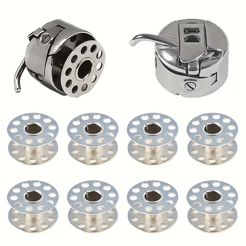 Sewing Machine Yarn - Bobbin Case and Metal Bobbins for