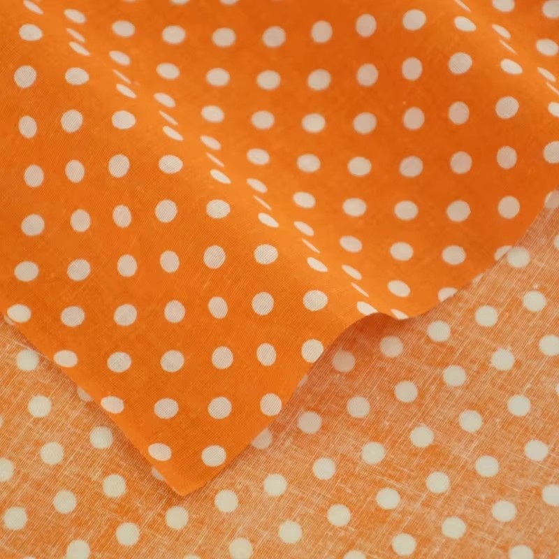 50X150CM White Orange Polka Do - Sewing Textiles 评论和价格