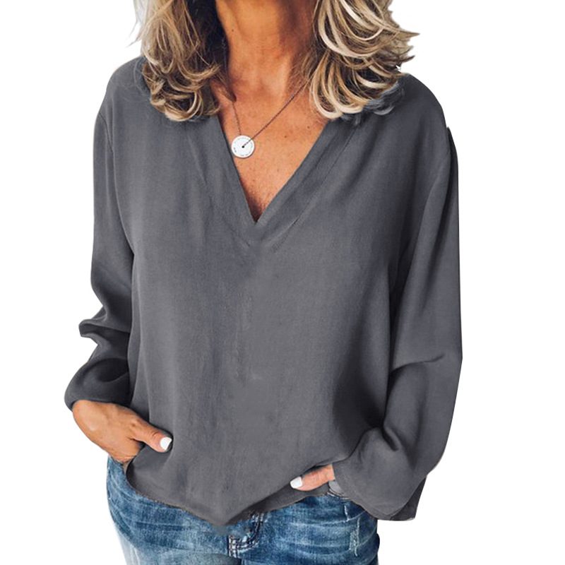 Women's Stitching Shirt Loose  - Sewing V 评论和价格