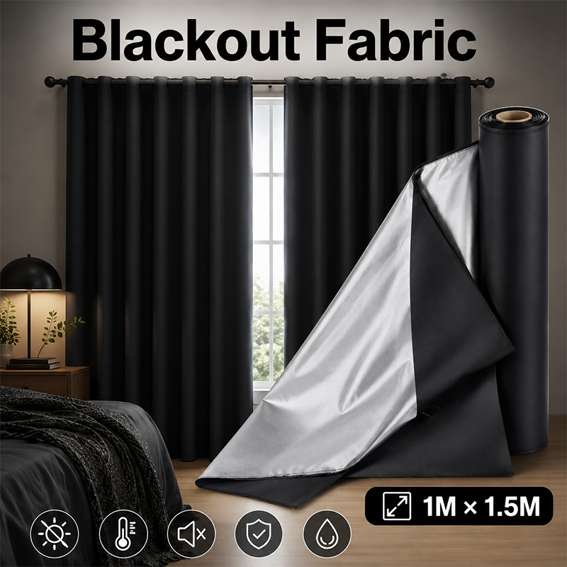 1m Black Silver Coated Blackou - Sewing Cloth 评论和价格