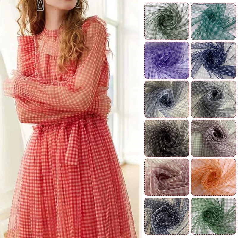 90x150cm Check Mesh Fabric Tra - Sewing Batik 评论和价格