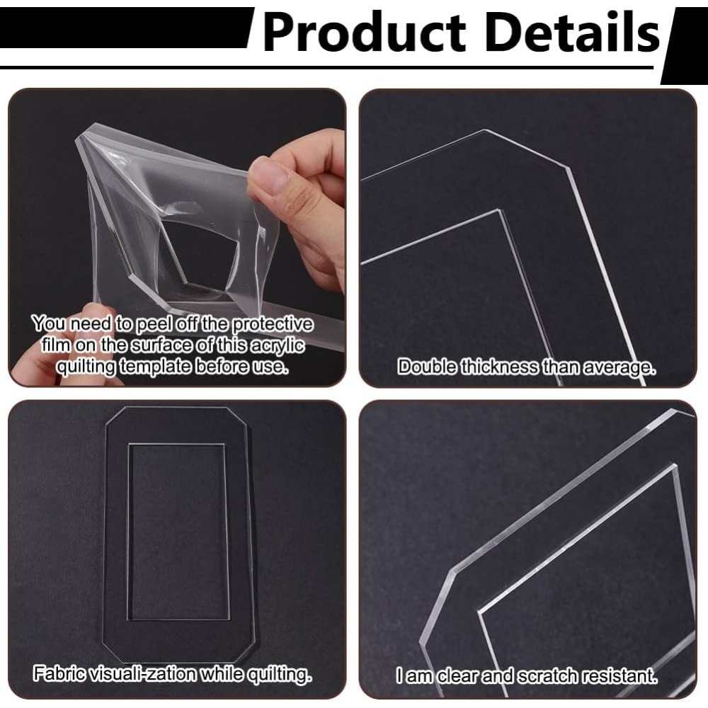 2 Sets Quilting Template Clear - Quilting Ruler Square 评论和价格