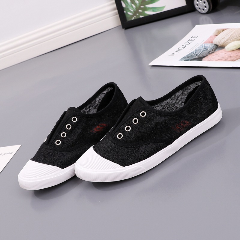 Fashion Lace White Canvas Shoe - Sewing Cloth 评论和价格