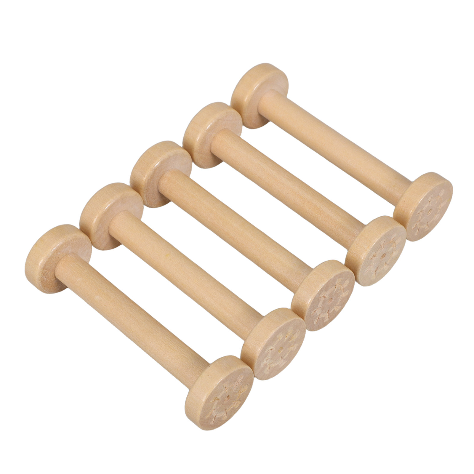 5Pcs Wooden Spools Natural Vin - Sewing Textiles 评论和价格