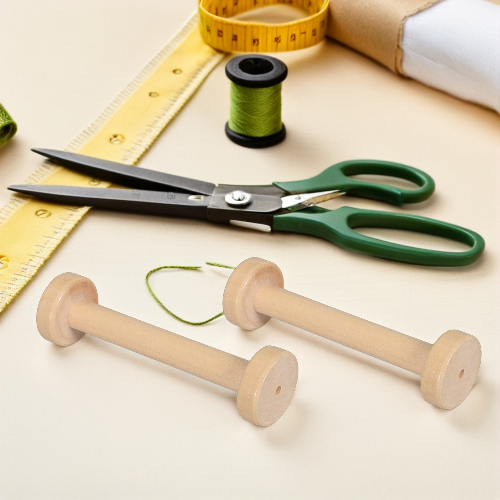 5Pcs Wooden Spools Natural Vin - Sewing Textiles 评论和价格