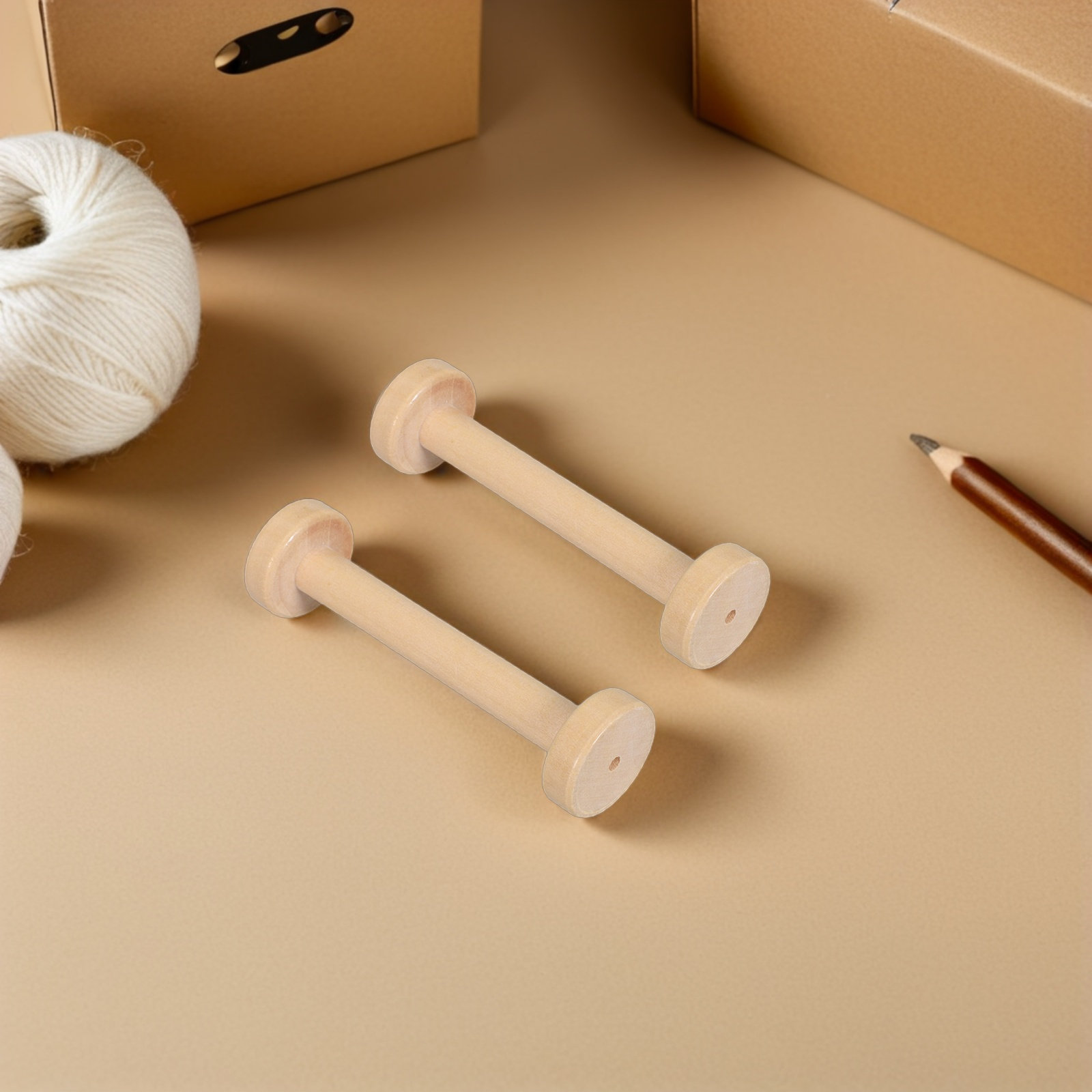 5Pcs Wooden Spools Natural Vin - Sewing Textiles 评论和价格