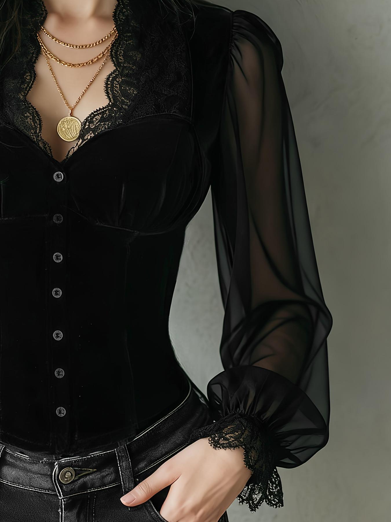 Ladies Solid Color Lace Trim F - Sewing V 评论和价格