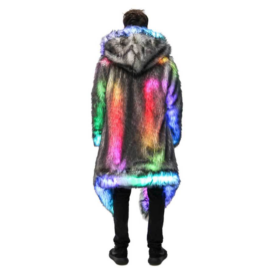 Faux Fur Coat Men Hooded Outer - Sewing V 评论和价格