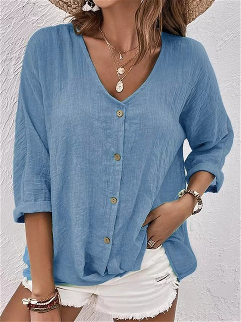 Elegant Buttons Solid Blouse S - Sewing V 评论和价格