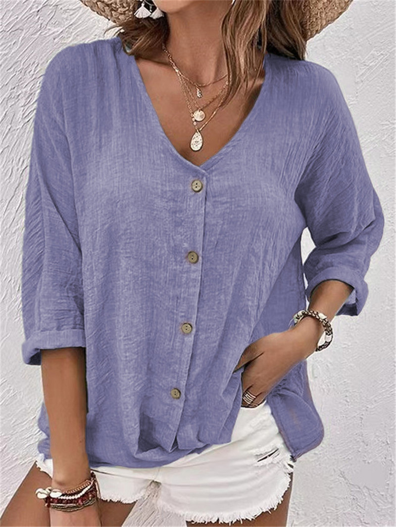 Elegant Buttons Solid Blouse S - Sewing V 评论和价格