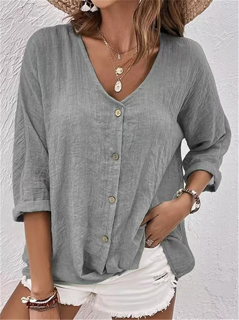 Elegant Buttons Solid Blouse S - Sewing V 评论和价格