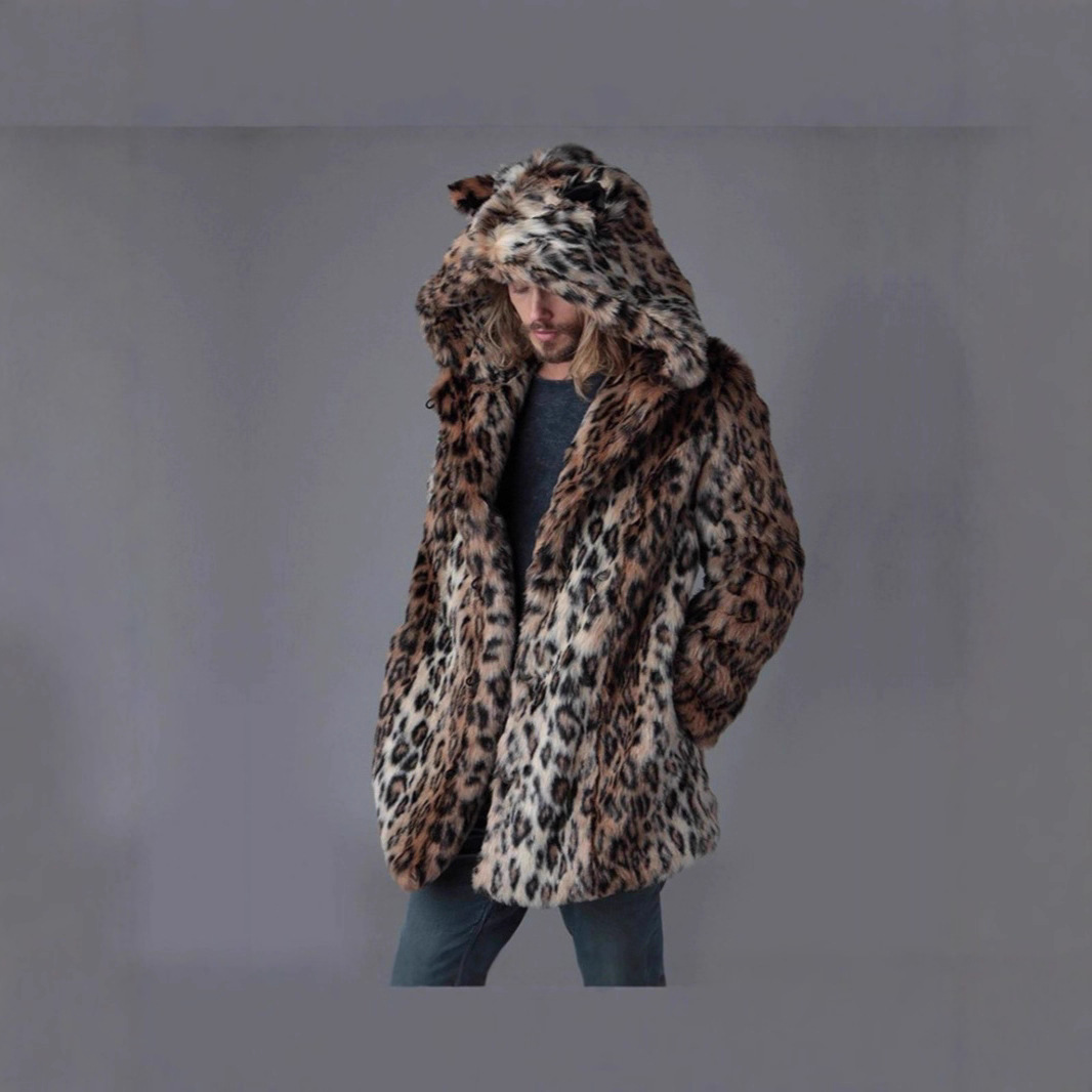 Men Faux Fur Jacket Winter Coa - Sewing V 评论和价格