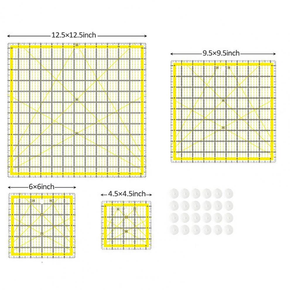 4Pcs Acrylic Quilting Ruler Sq - Quilting Ruler Square 评论和价格