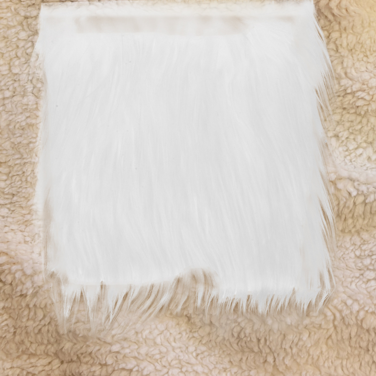 2Pcs Square Long Hair Faux Fab - Sewing Textiles 评论和价格