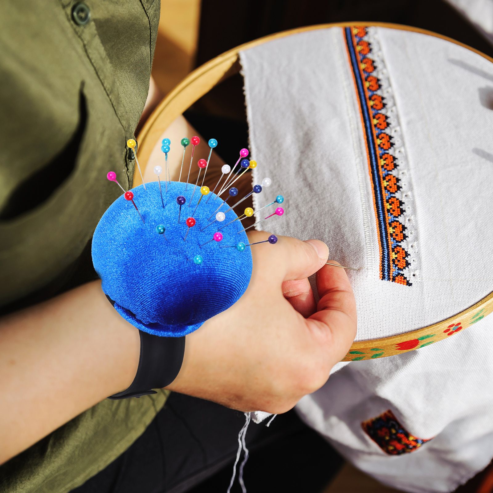 Wrist Pin Cushion Sewing Needl - Sewing Pin Cushion 评论和价格