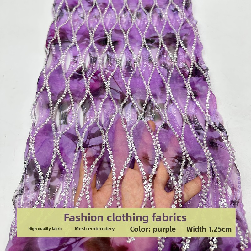 Mesh Chiffon Bead Sequin Embro - Sewing Tie Dye 评论和价格