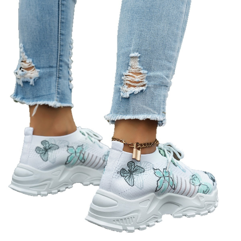 Women Butterfly Print Mesh Sne - Sewing Cloth 评论和价格
